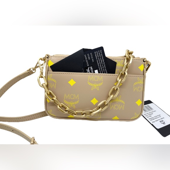 MCM New Logo Chain Mini 2 Straps Crossbody Pouch - Picture 3 of 15